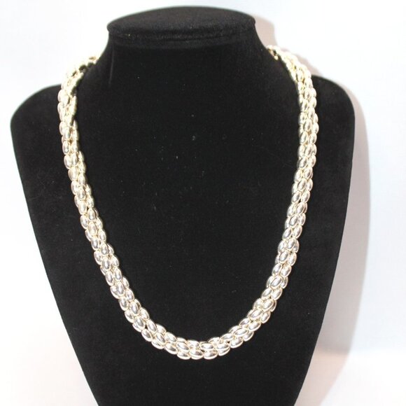 M Jewelry - Vintage "M" Italian Sterling Silver Twisted Bead Necklace